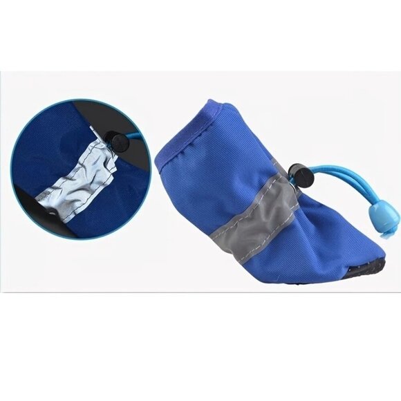 Paw Protectors Reflective Blue XL Water-Resistant Bungee Secure Dog Shoes NEW - Picture 2 of 4